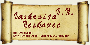 Vaskrsija Nešković vizit kartica